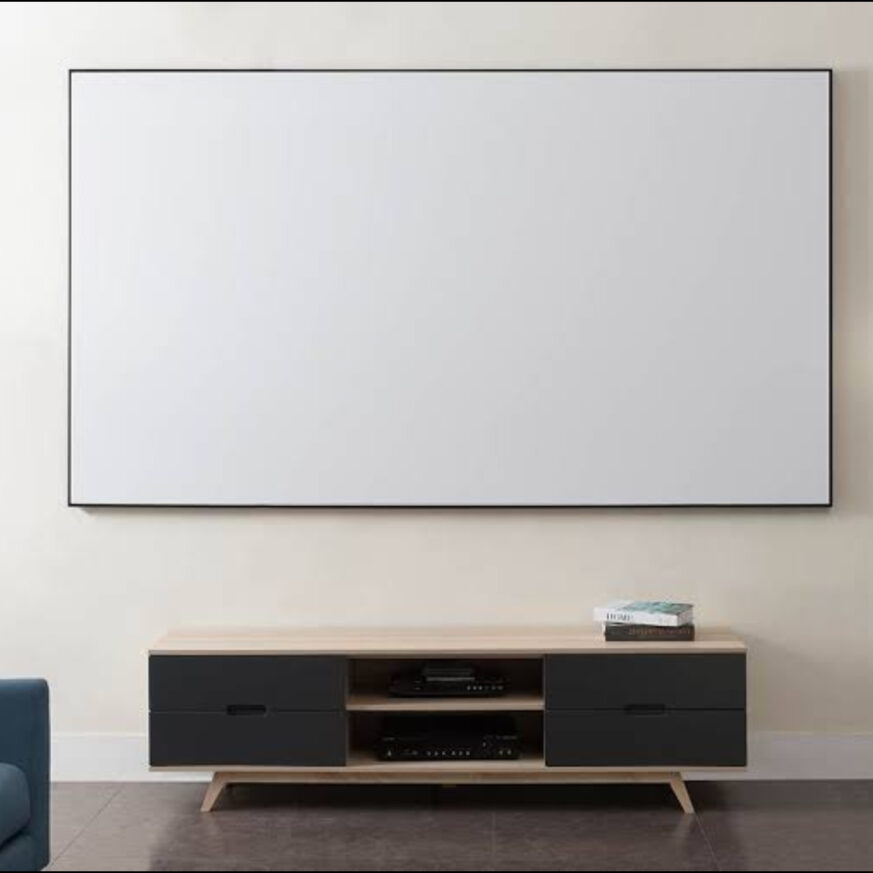 how to hang a fixed frame projector screen