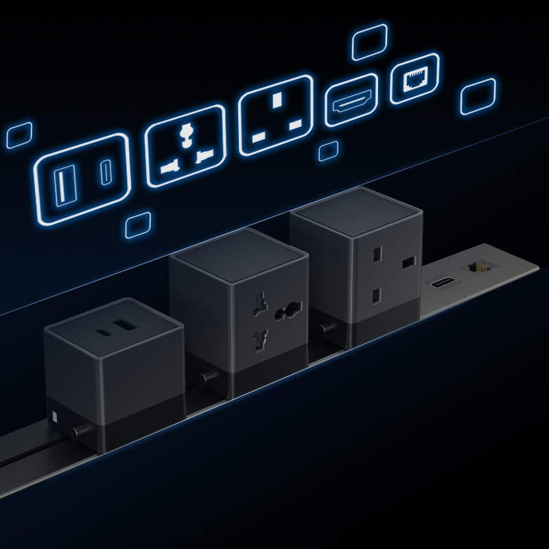Tono Glide X – Modular Power Track for Conference Table