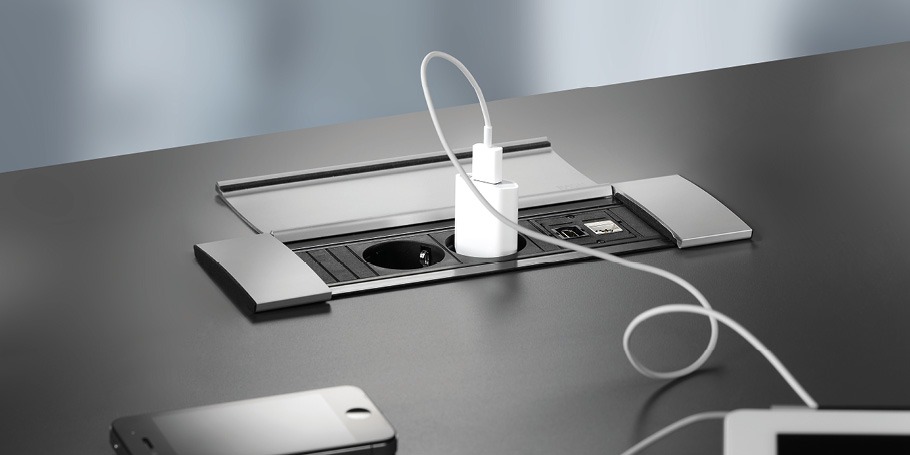 Tono Thin 2 – Flip-Up Cable Cubby with Power and USB Charging