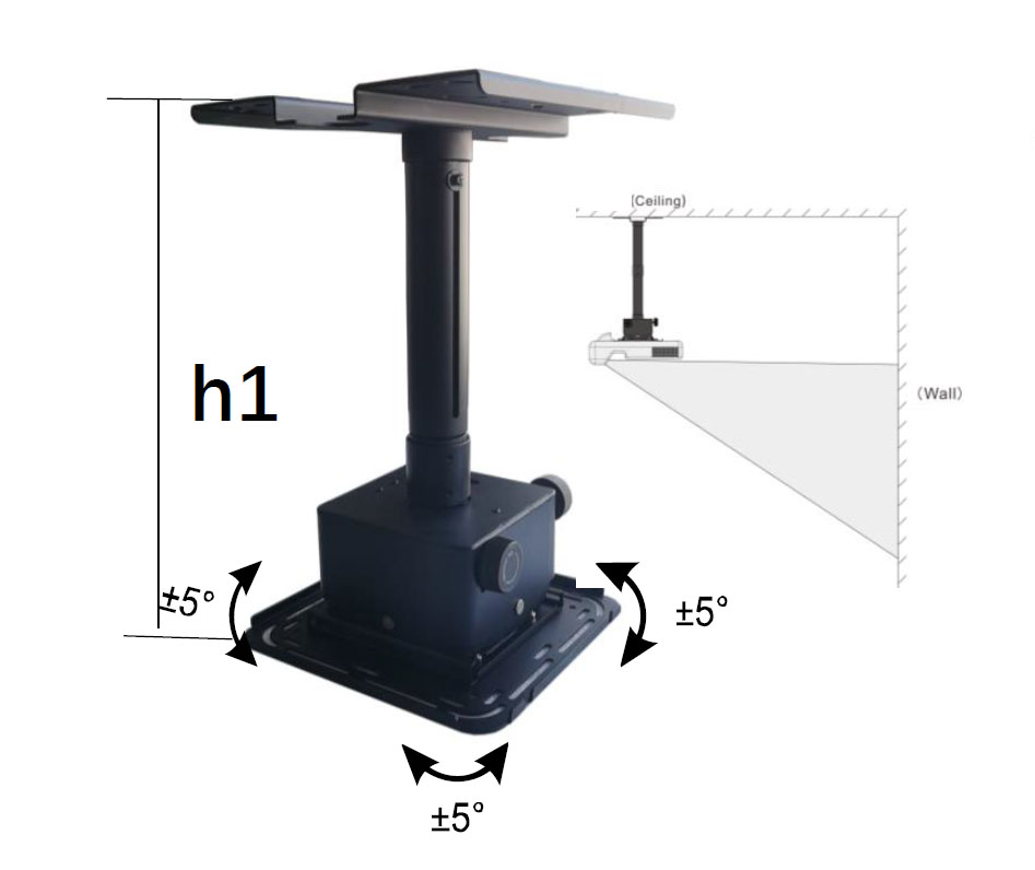 M50 – Adjustable Heavy-Duty Ceiling Mount for Large Projectors