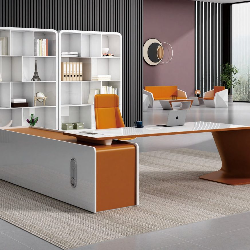 Sage Series Executive Desk – Luxury Modern CEO Desk with Iconic Curved Design