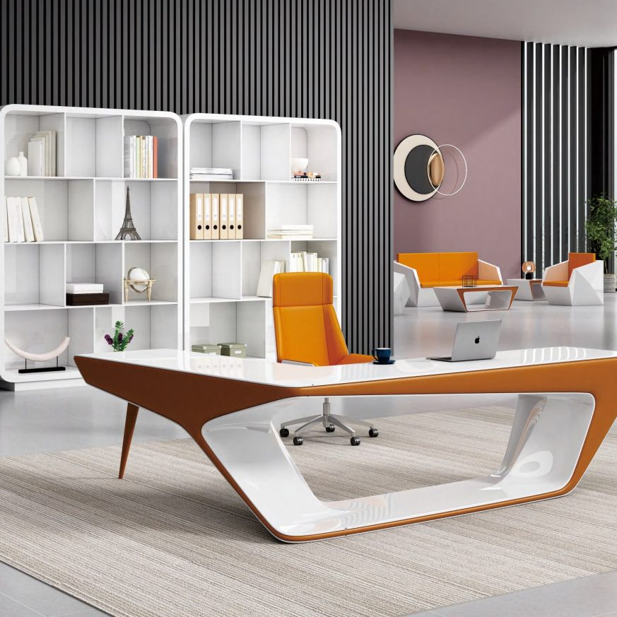 Sage Series Executive Desk – Luxury Modern CEO Desk with Iconic Curved Design