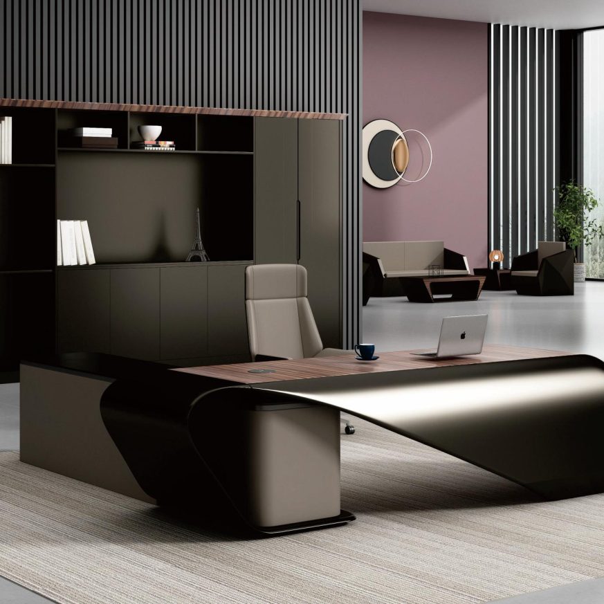 Sage Series Executive Desk – Luxury Modern CEO Desk with Iconic Curved Design