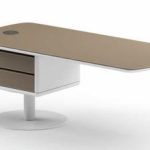 Aurora Manager Desk – Modern Luxury Executive Desk with Floating Base & Premium Leather-Tone Finish