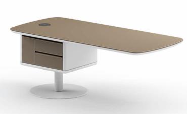 Aurora Manager Desk – Modern Luxury Executive Desk with Floating Base & Premium Leather-Tone Finish