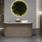 Bravo Front Desk – Modern Reception Desk with Curved Design & Premium Marble Top