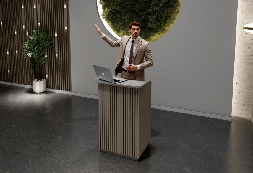 Bravo Podium Modern Office Podium Sleek Presentation Stand with Premium Finish