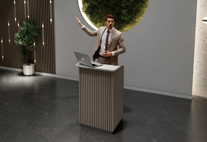 Bravo Podium Modern Office Podium Sleek Presentation Stand with Premium Finish