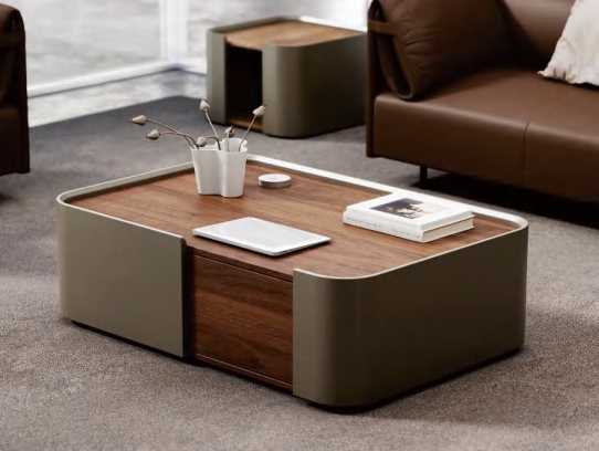 Muzo Coffee Table – Modern Wood Coffee Table for Stylish Office Lounges