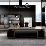 Axis Executive Desk – Premium Manager Desk with African Walnut & Leather Finish