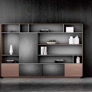 AXIS File Cabinet – Modern Executive Office Storage Cabinet with Premium Wood & Metal Finish