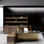 Vark Series Executive Desk – Modern L-Shaped Management Table with Marble Top & Premium Storage