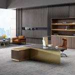 Vark Series Executive Desk – Modern L-Shaped Management Table with Marble Top & Premium Storage