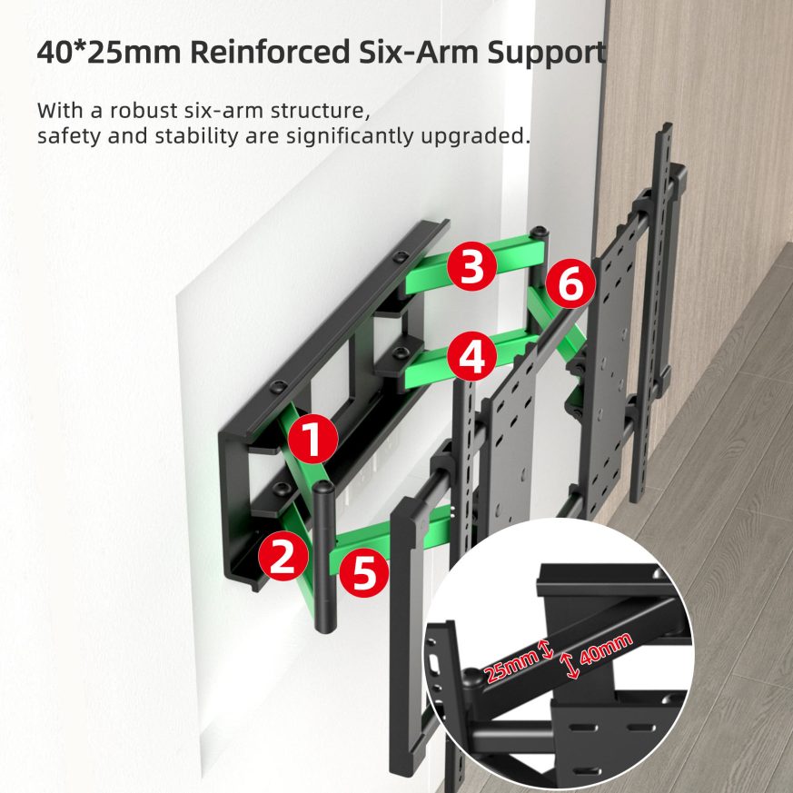 Tono LPC XL 01 - Extra-Large Full-Motion TV Wall Mount, 130″ / 150 kgs
