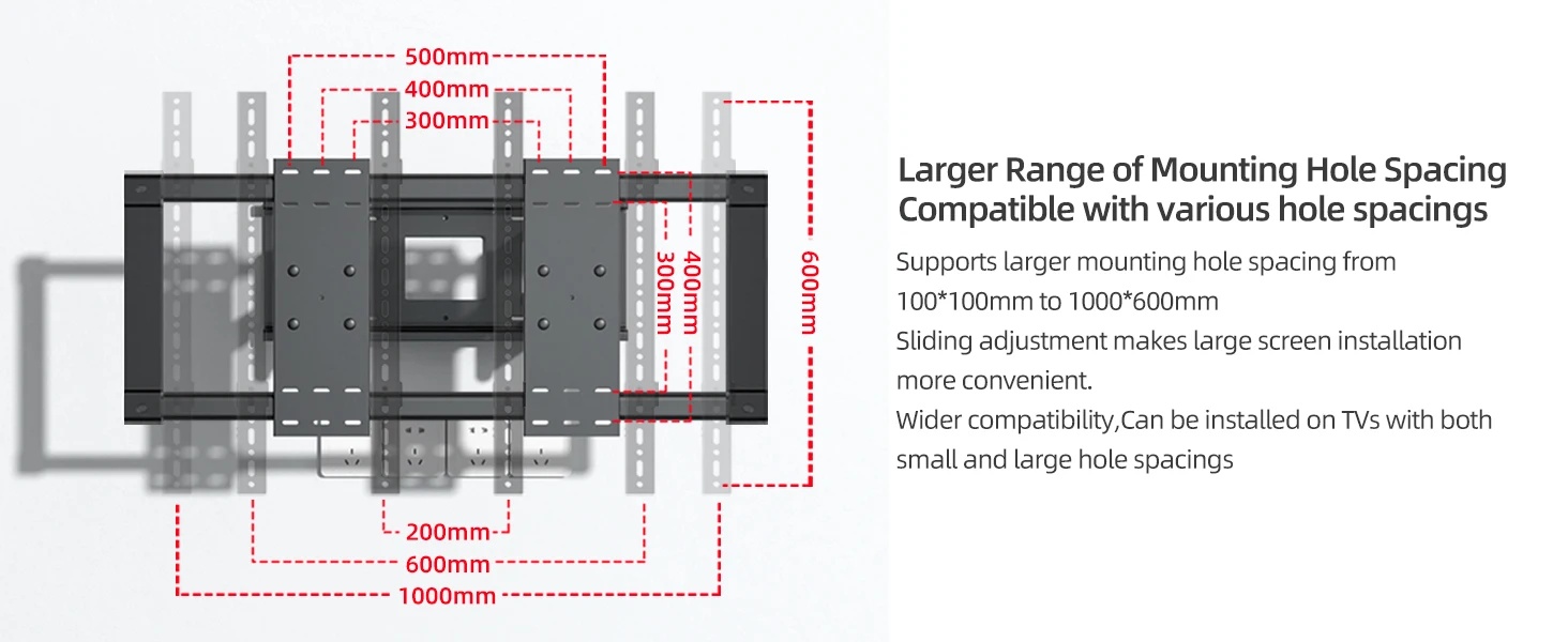 Tono LPC XL 01 - Extra-Large Full-Motion TV Wall Mount, 130″ / 150 kgs