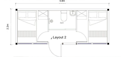 Tono TC-H3 Twin Glamping Pod (5.8 m)