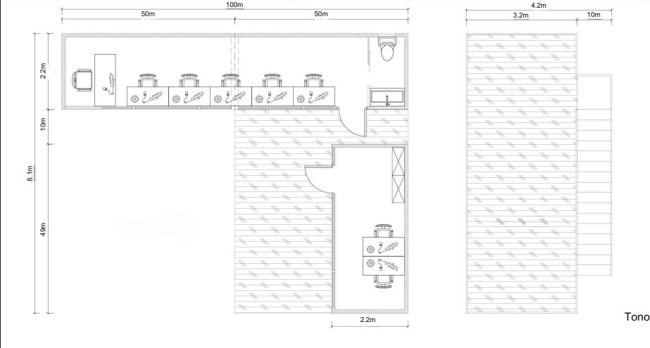 Tono TC-O1 Two-Storey Office (L-shaped)